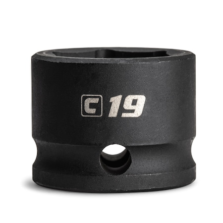 Capri Tools 19 mm Stubby Impact Socket, 3/8 in. Drive, 6 Point, Metric CP53439